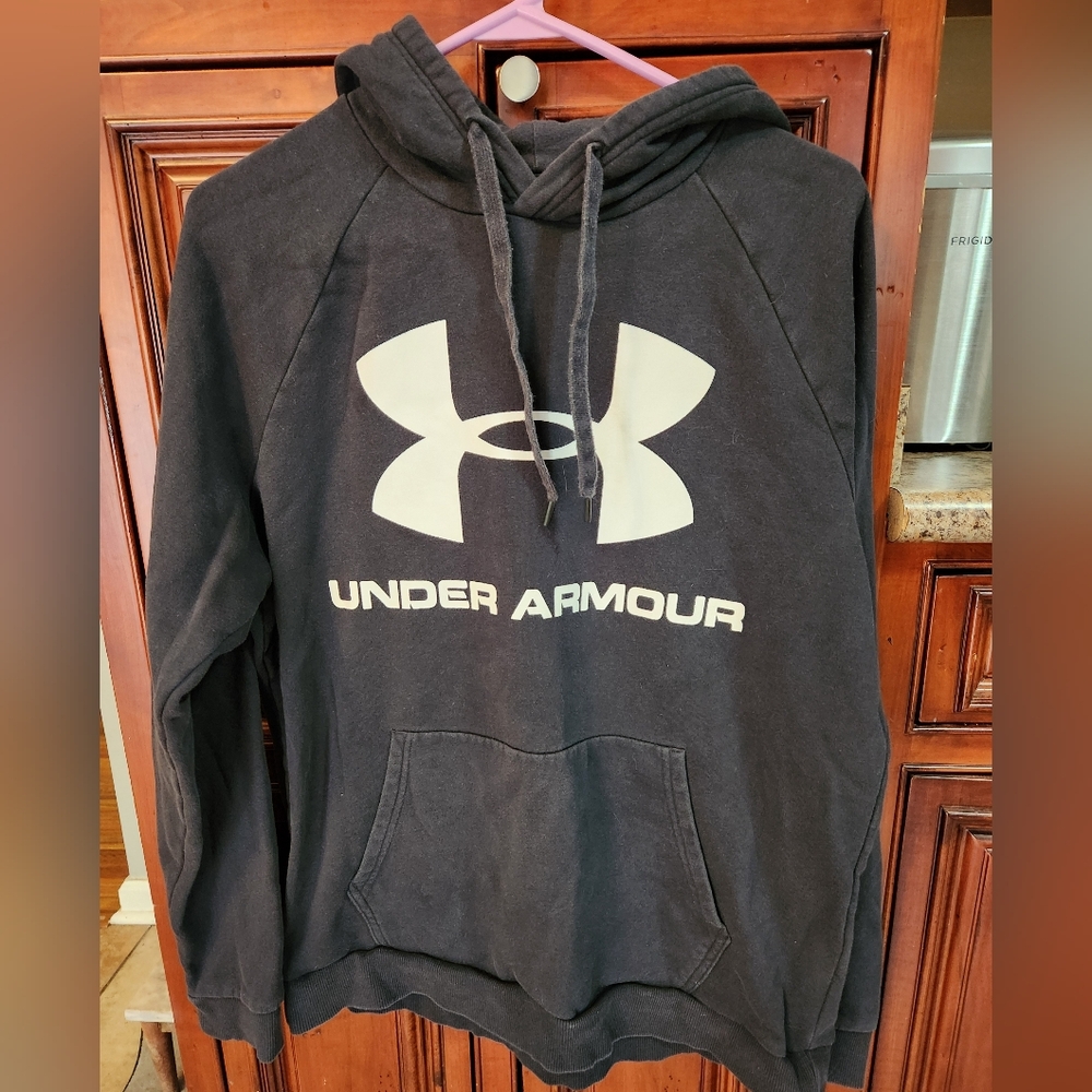 Under Armour Charcoal Hoodie with White Logo